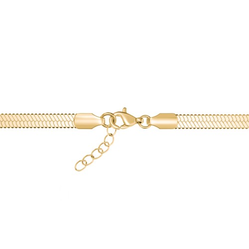 7" Engravable Herringbone Bracelet in Yellow Ion-Plated Steel