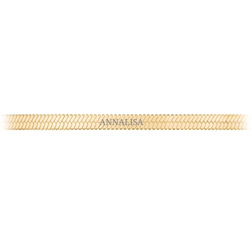 7" Engravable Herringbone Bracelet in Yellow Ion-Plated Steel