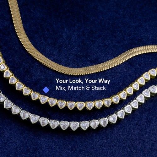 Heart Cubic Zirconia Tennis Bracelet