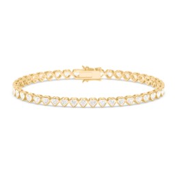 Heart Cubic Zirconia Tennis Bracelet in 18K Gold Plated Silver
