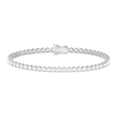 Round Cubic Zirconia Tennis Bracelet – 18K Gold Plated Silver