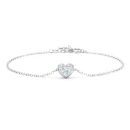 Puffy Heart Birthstone Bracelet