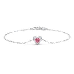 Puffy Heart Birthstone Bracelet