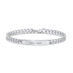 Engravable 7" Curb Link ID Bracelet in 925 Sterling Silver