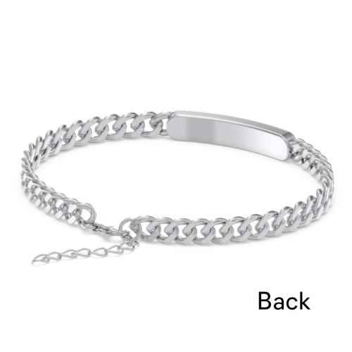 Engravable 7" Curb Link ID Bracelet – Sterling Silver
