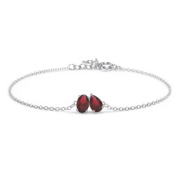 Toi et Moi Oval and Pear Gemstone Bracelet
