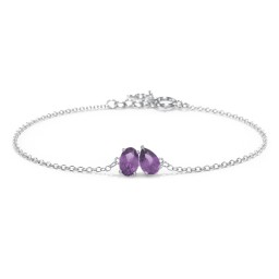Toi et Moi Oval and Pear Gemstone Bracelet