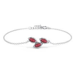 3 Marquise Birthstone Leaf Bracelet