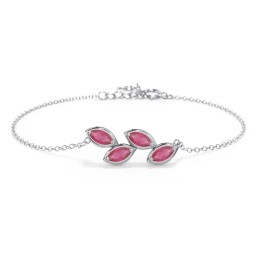 4 Marquise Birthstone Leaf Bracelet