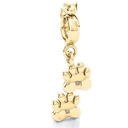Engraved Kitty Prints Bracelet Charm