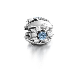 Coming up Daisies Bracelet Charm in 925 Sterling Silver with Aquamarine