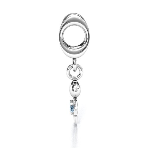 Happy Boy Bracelet Charm – Sterling Silver with Aquamarine