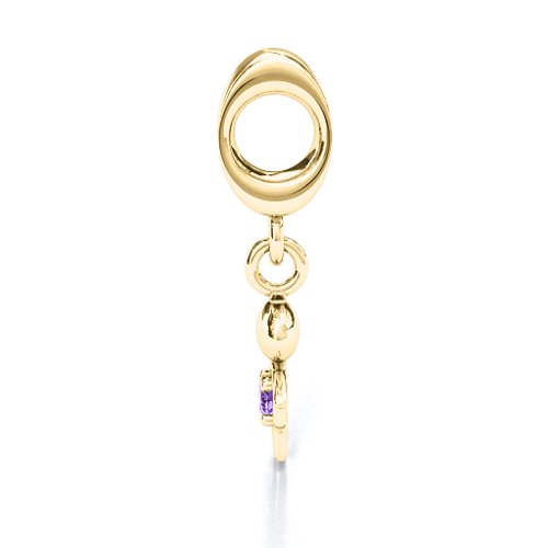 Happy Boy Bracelet Charm – 9kt Yellow Gold with Amethyst