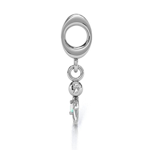 Happy Girl Bracelet Charm – Sterling Silver with Opal