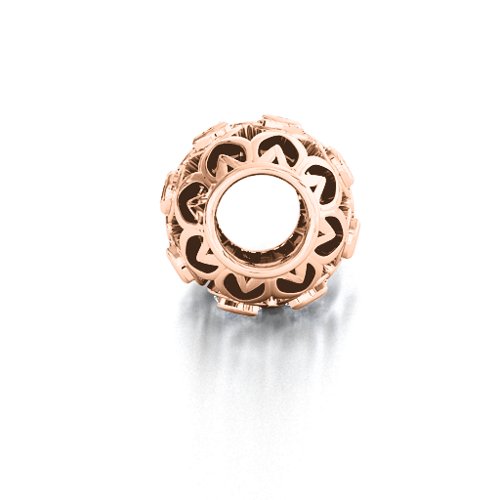 Zen Bracelet Charm – 9kt Rose Gold with Blue Topaz and Cubic Zirconia