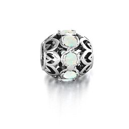 Zen Bracelet Charm in 925 Sterling Silver with Opal