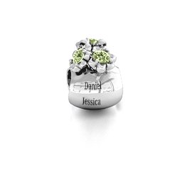 Say it with Flowers Bracelet Charm in 925 Sterling Silver with Peridot