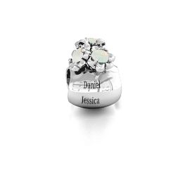 Say it with Flowers Bracelet Charm in 925 Sterling Silver with Opal