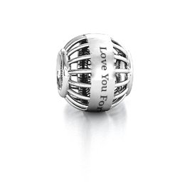 All Caged Up Bracelet Charm in 925 Sterling Silver