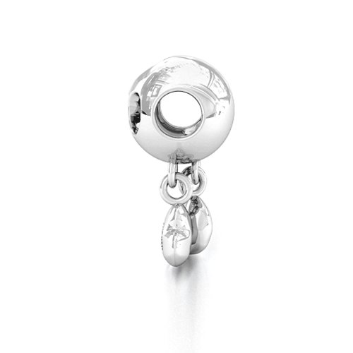 Double Cut Out Floating Hearts Bracelet Charm – Sterling Silver