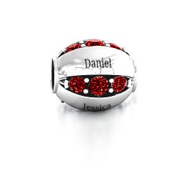 Imperial Deluxe Bracelet Charm in 925 Sterling Silver with Garnet