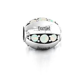 Imperial Deluxe Bracelet Charm in 925 Sterling Silver with Opal