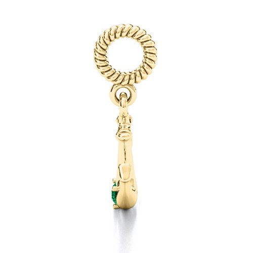 Anchor With Round Stone Bracelet Charm