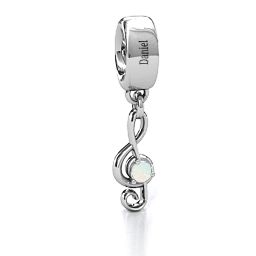 Dance With Me Bracelet Charm in 925 Sterling Silver with Opal, Cubic Zirconia, Emerald, Citrine, and Pink Tourmaline