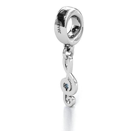 Dance With Me Bracelet Charm – Sterling Silver with Aquamarine
