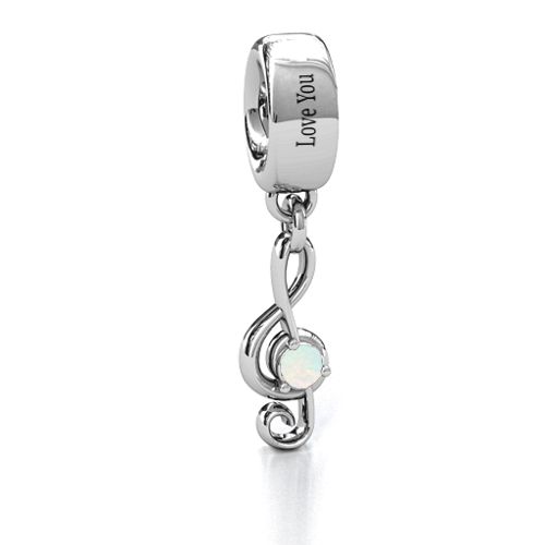 Dance With Me Bracelet Charm – Sterling Silver with Opal
