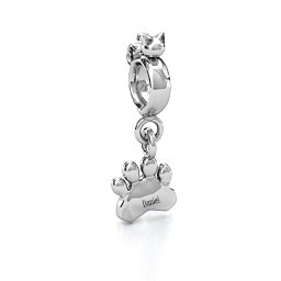 Engraved Cat's Paw Bracelet Charm