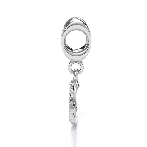 Awareness Ribbon Bracelet Charm – Sterling Silver with Opal