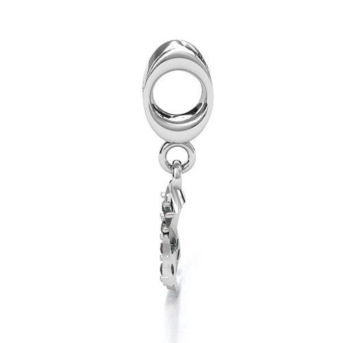 Awareness Ribbon Bracelet Charm – Sterling Silver with Alexandrite