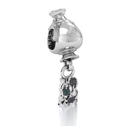 Aquarius Free Flowing Bracelet Charm in 925 Sterling Silver
