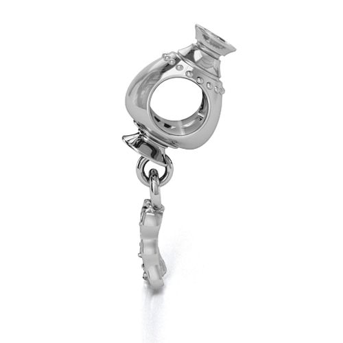 Aquarius Free Flowing Bracelet Charm – Sterling Silver with Opal