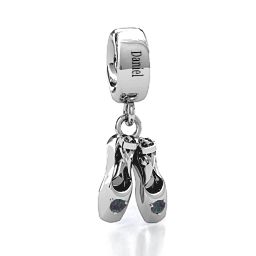 Enchanted Ballet Shoes Bracelet Charm in 925 Sterling Silver with Alexandrite
