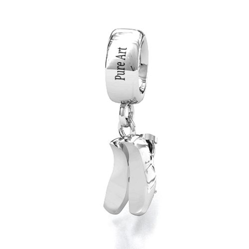 Enchanted Ballet Shoes Bracelet Charm – Sterling Silver with Alexandrite