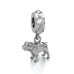 Puppy Bracelet Charm in 925 Sterling Silver
