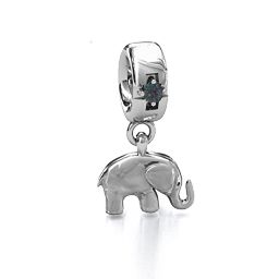 Lucky Elephant Bracelet Charm in 925 Sterling Silver with Alexandrite