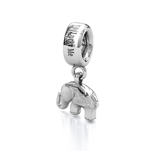 Lucky Elephant Bracelet Charm – Sterling Silver with Alexandrite