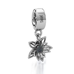 Lotus in Full Bloom Bracelet Charm in 925 Sterling Silver with Alexandrite