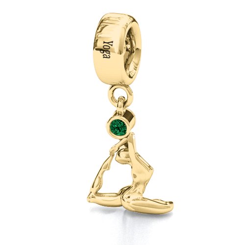 One Legged King Pigeon Yoga Bracelet Charm