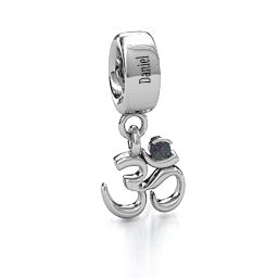 Sound of Universe - Om Bracelet Charm in 925 Sterling Silver with Alexandrite