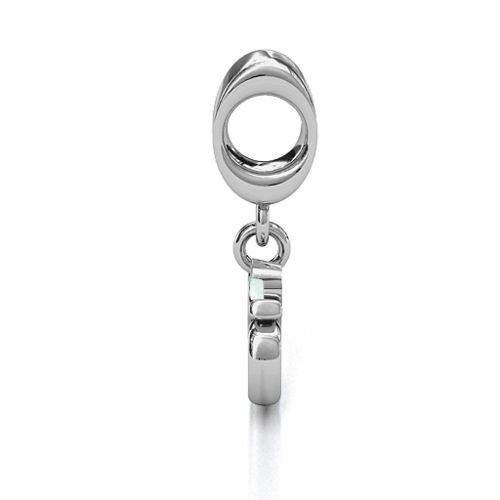 Sound of Universe - Om Bracelet Charm – Sterling Silver with Opal