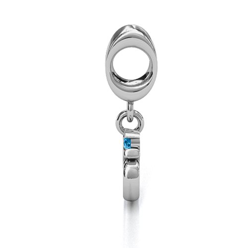 Sound of Universe - Om Bracelet Charm – Sterling Silver with Blue Topaz