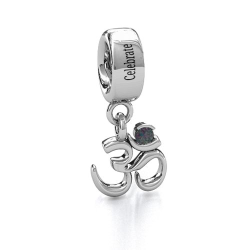 Sound of Universe - Om Bracelet Charm – Sterling Silver with Alexandrite
