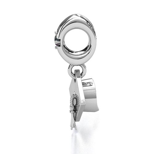 Graduate Cap Bracelet Charm – Sterling Silver with Alexandrite