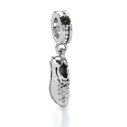 Running Free Bracelet Charm in 925 Sterling Silver with Smokey Quartz