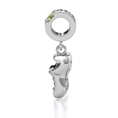 Running Free Bracelet Charm – Sterling Silver with Peridot