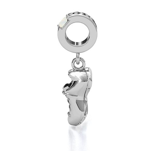 Running Free Bracelet Charm – Sterling Silver with Opal